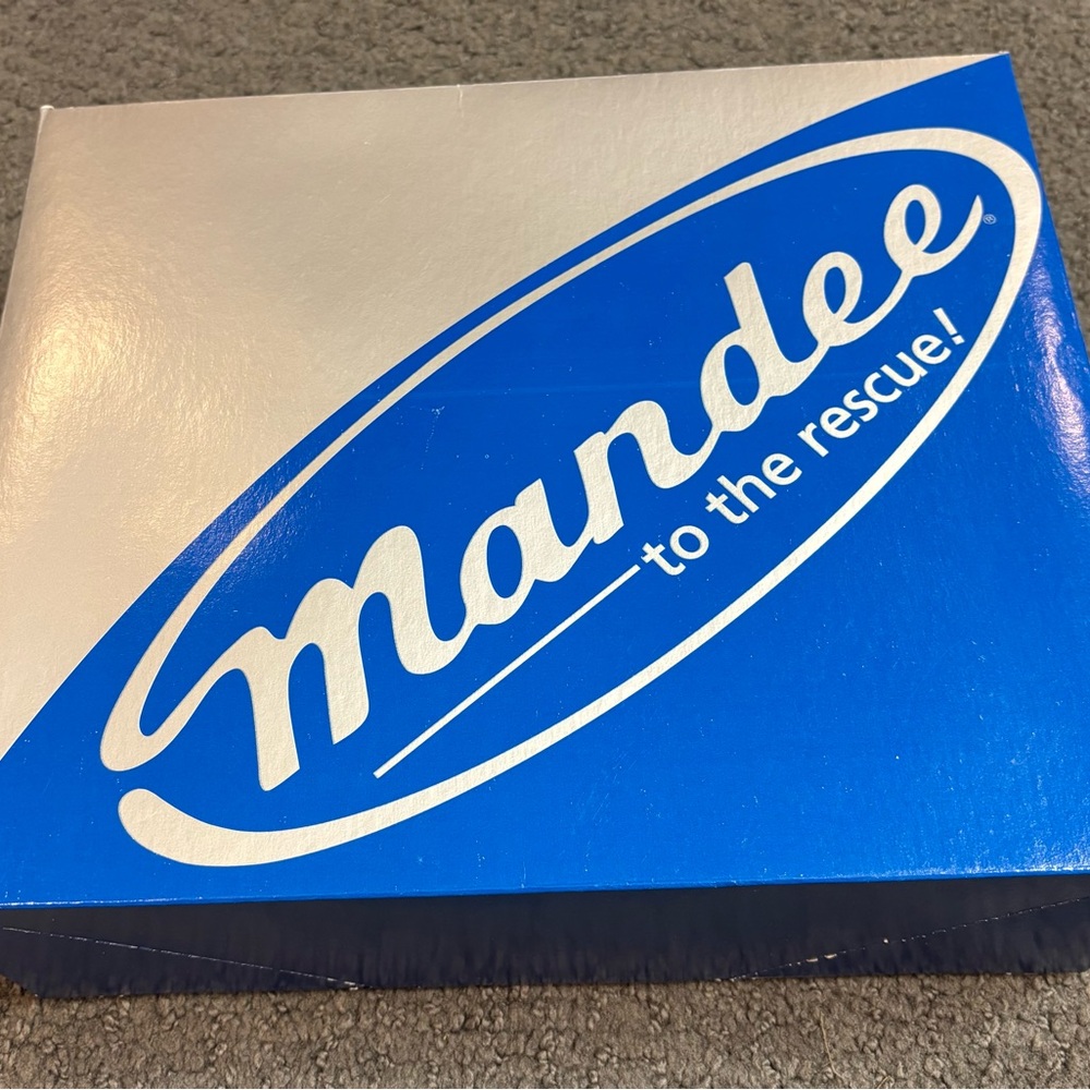 Vintage Mandee to the rescue Gift Box Blue Silver 12” x 10” x 4”
